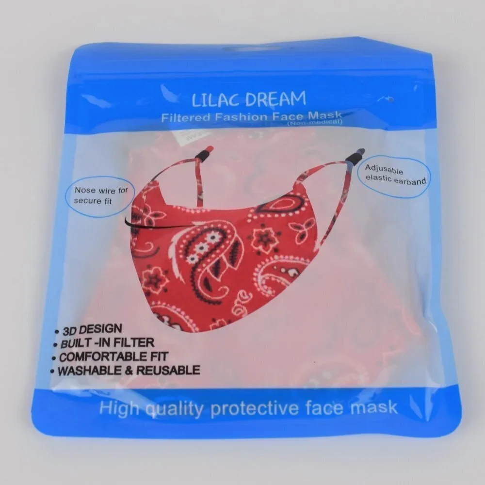 Clearance💎5/$25 New Papaya Red Paisley 3-Layer Reusable Face Mask